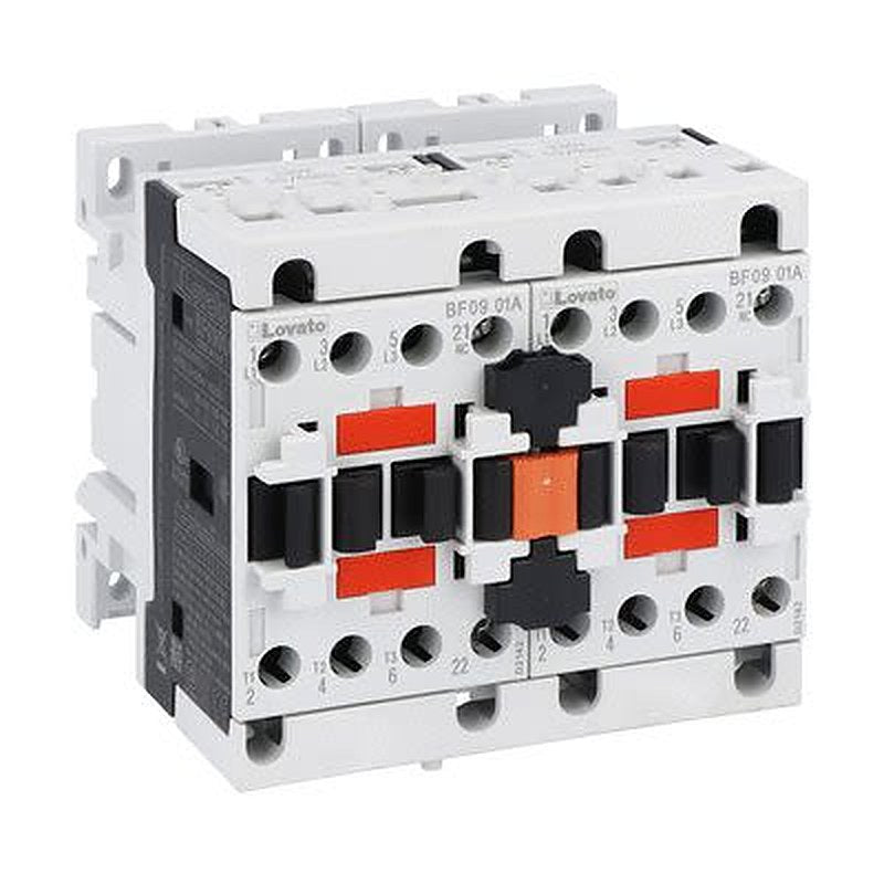 Lovato BFA009 Reversing Contactor, 400V ac Coil, 3-Pole, 9 A, 7.2 kW, 1 NC, 690V