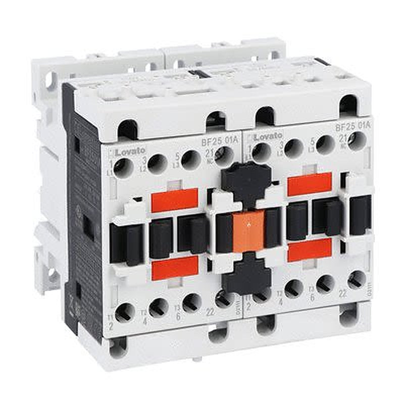 Lovato BFA025 Reversing Contactor, 230V Coil, 3-Pole, 25 A, 11 kW, 1 NC, 690V