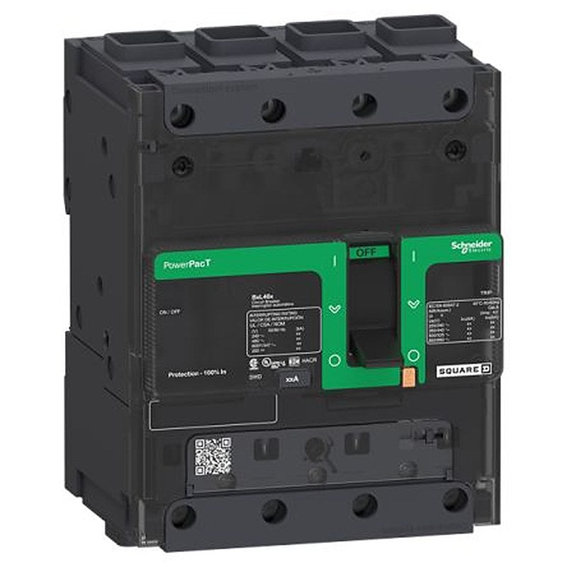 Schneider Electric PowerPact PowerPact Thermal Magnetic Circuit Breaker - 4-Pole, 80A Current Rating, 18 kA, 525V ac