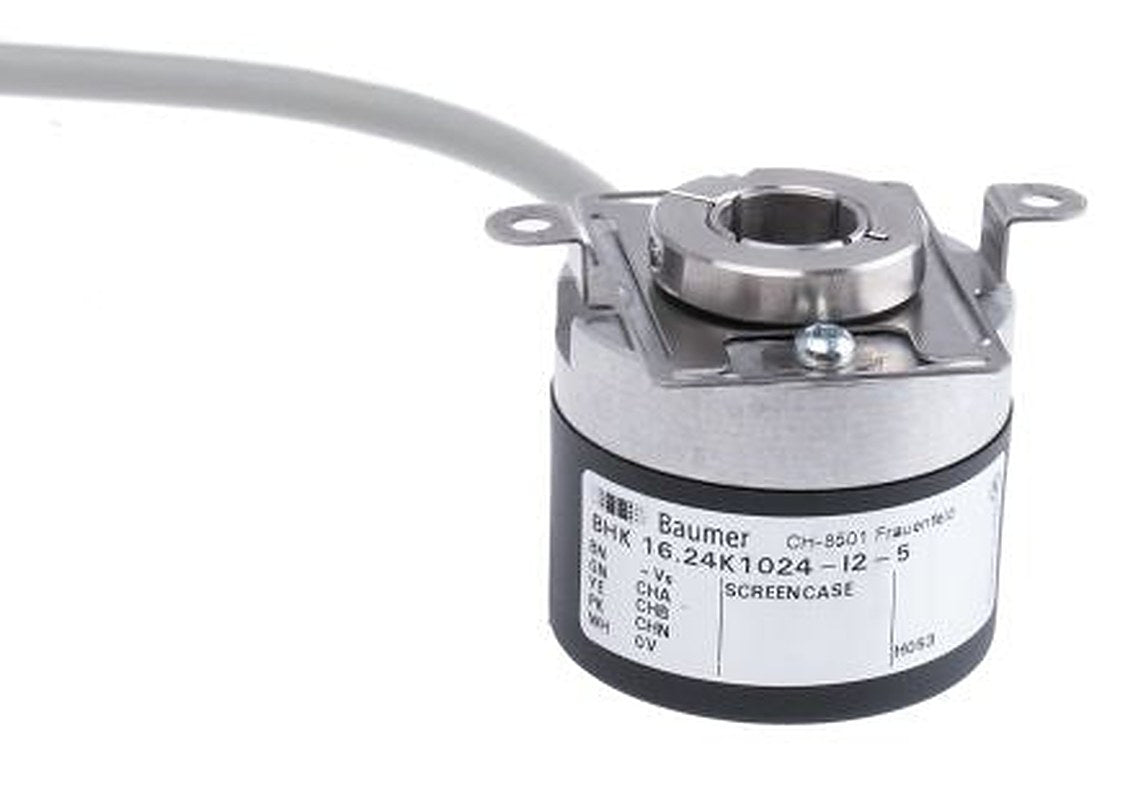 Baumer BHK Series Optical Incremental Encoder 30V dc, 1024 ppr ppr, HTL/Push Pull Signal, Hollow Type, 12 mm Shaft
