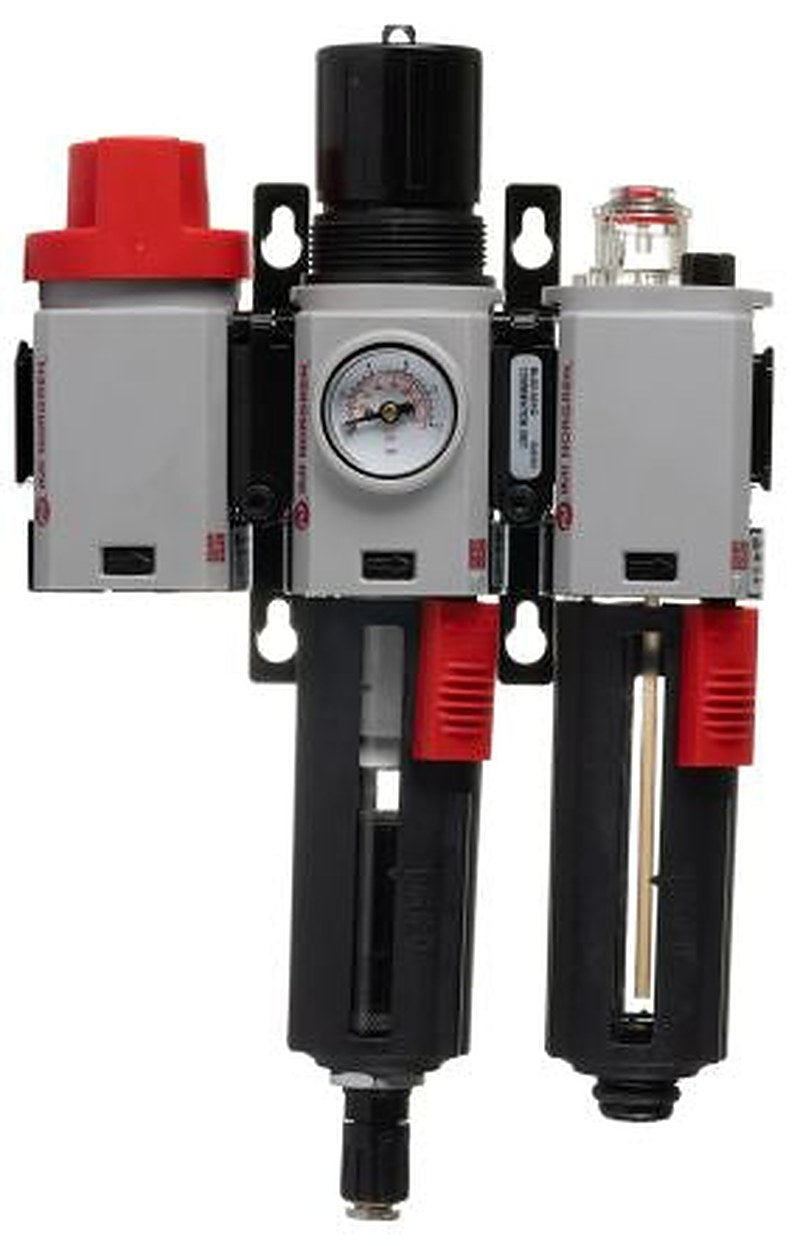 Norgren 3/8 in G Filter Regulator Lubricator, Automatic Drain, 40 μm Filtration Size Integrated Pressure Gauge