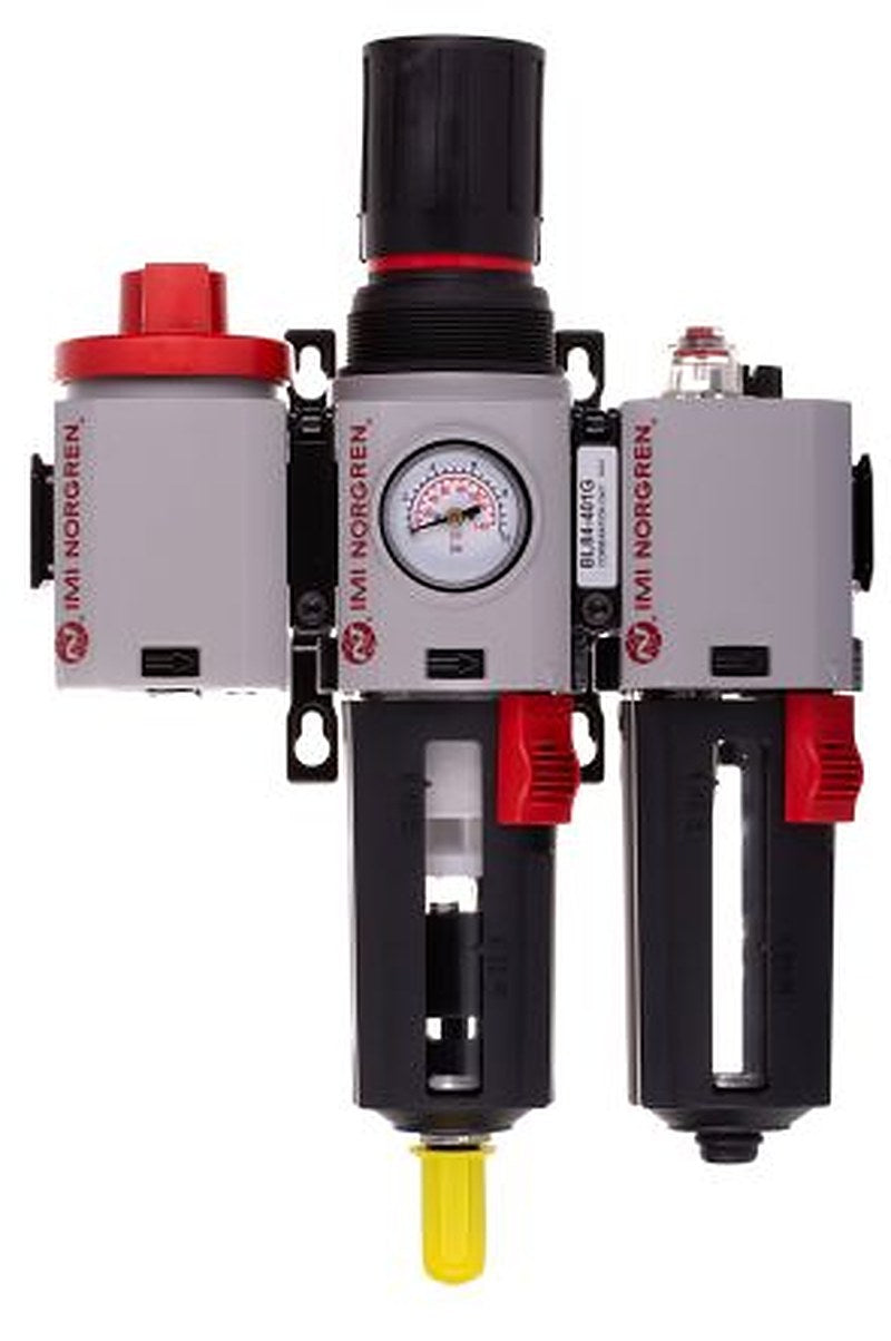 Norgren 1/2 in FRL, Automatic Drain, 40 μm Filtration Size Integrated Pressure Gauge
