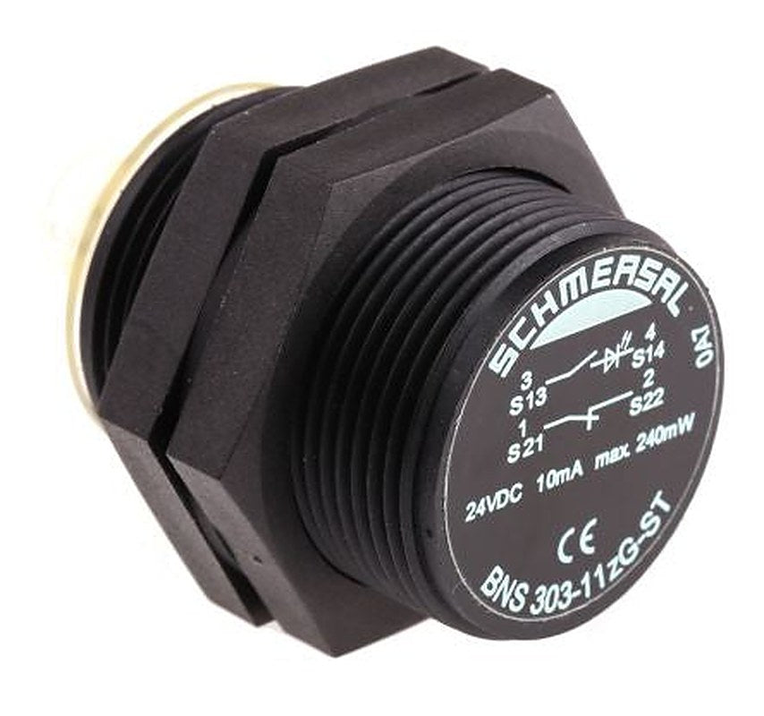 Schmersal BNS303 Series Magnetic Safety Switch, Plastic Housing, 24V dc, NC, NO, M12