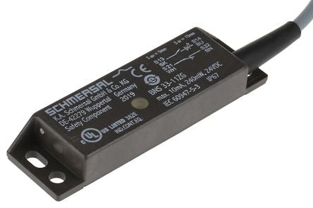 Schmersal BNS33 Series Magnetic Non-Contact Safety Switch, Plastic Housing, NO, NC, Cable