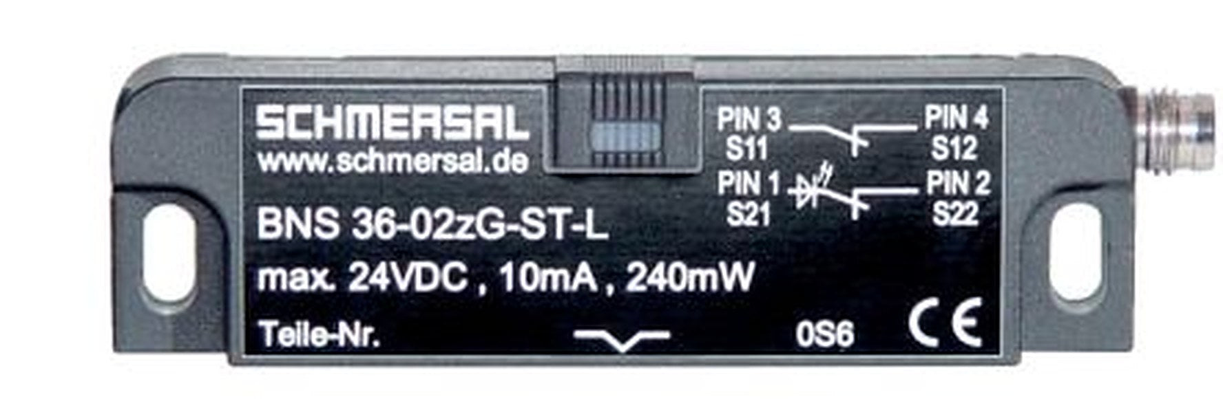Schmersal BNS 36 Series Magnetic Safety Switch, Fibreglass Reinforced Thermoplastic Housing, 30V dc, 2 NC, NO
