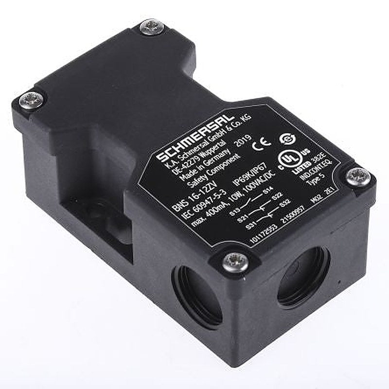 Schmersal BNS16 Series Magnetic Safety Switch, Plastic Housing, 100V dc, 2 NO, NC, M20