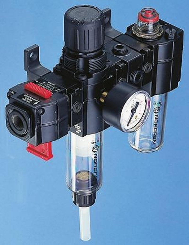 Norgren 1/4 in FRL, Semi Automatic Drain, 40 μm Filtration Size