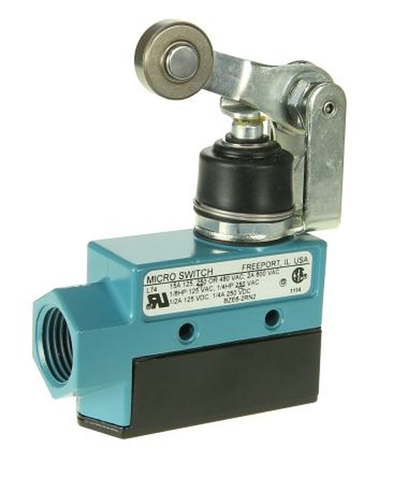 Honeywell BZE6 Series Roller Lever Limit Switch, SPDT, IP66, Die Cast Zinc Housing, 600V ac, 15A