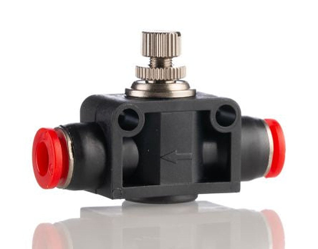 Norgren Pneufit C Series Uni-Directional In-line Regulator, Inlet Female, Tube 6 mm, Outlet Female Push-in 6 mm