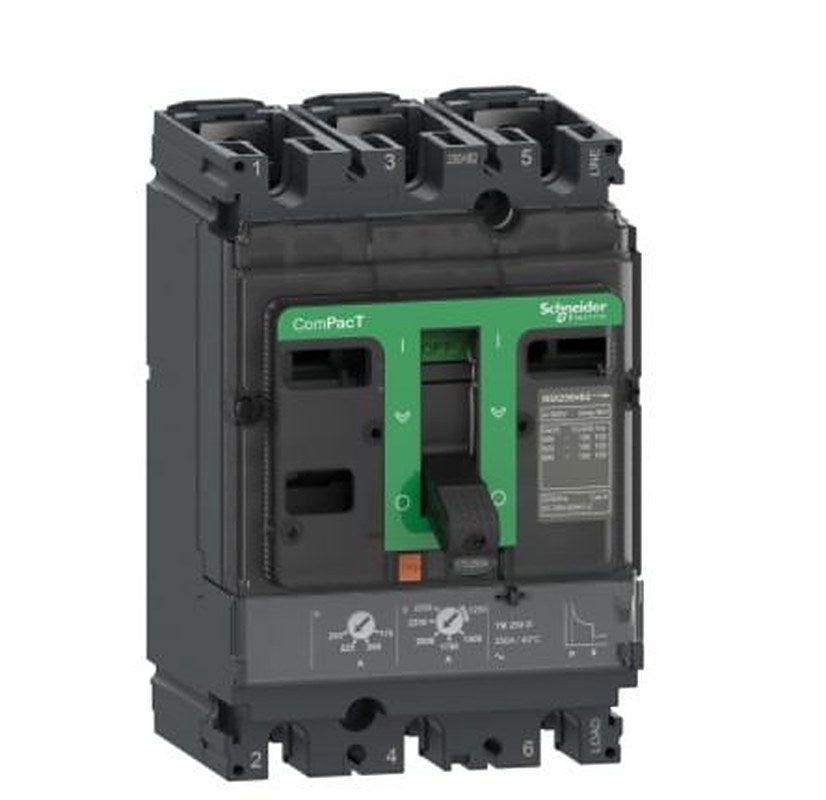Schneider Electric, ComPact, ComPacT NSX Molded Case Circuit Breaker 3-Pole 63A, Breaking Capacity 25 kA