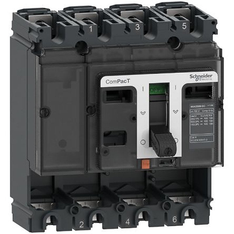 Schneider Electric, ComPact, ComPacT NSX Molded Case Circuit Breaker 4-Pole 100A, Breaking Capacity 36 kA