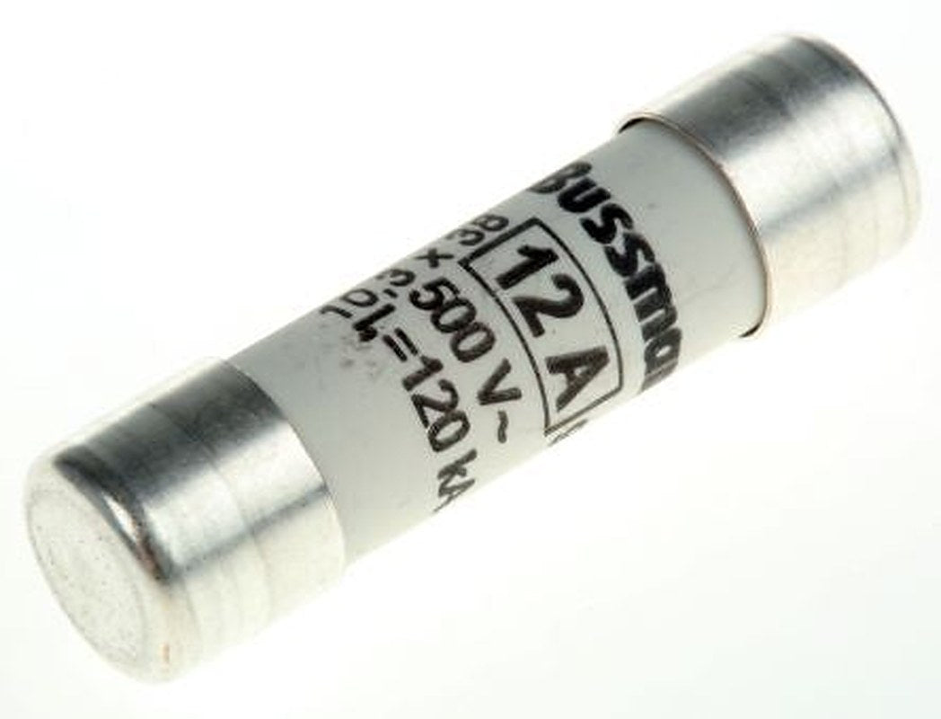 Eaton 12A Ceramic Cartridge Fuse, 10 x 38 mm