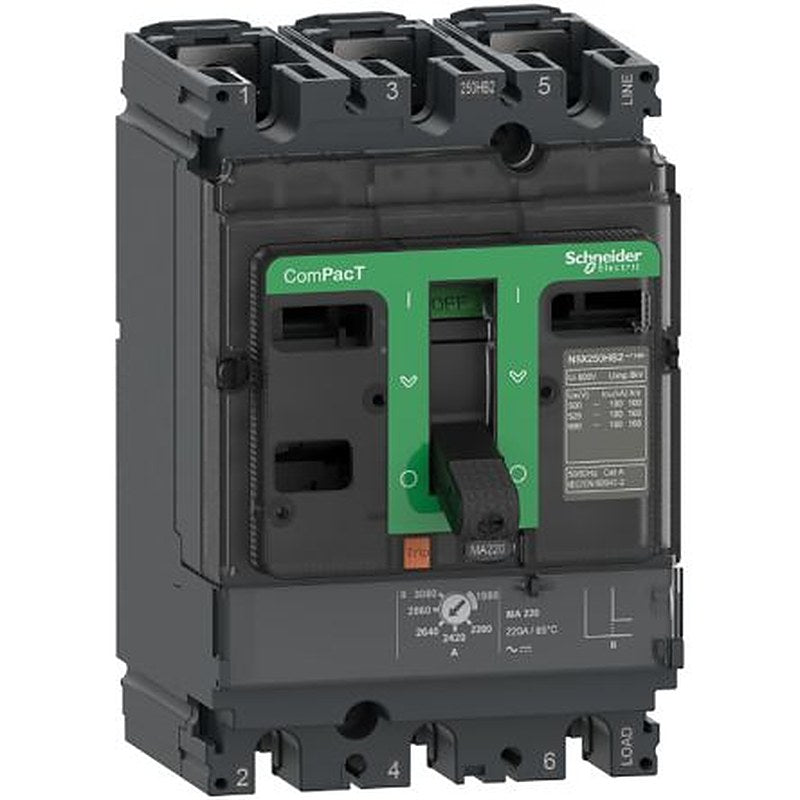 Schneider Electric, ComPact, ComPacT NSX Molded Case Circuit Breaker 3-Pole 100A, Breaking Capacity 50 kA, Fixed