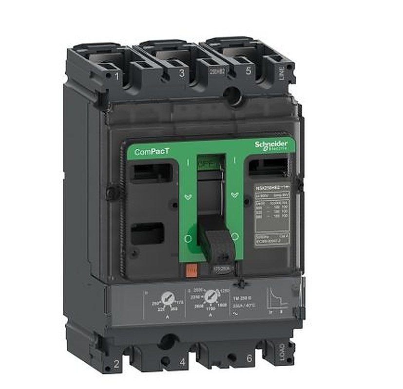 Schneider Electric, ComPact, ComPacT NSX Molded Case Circuit Breaker 3-Pole 63A, Breaking Capacity 75 kA