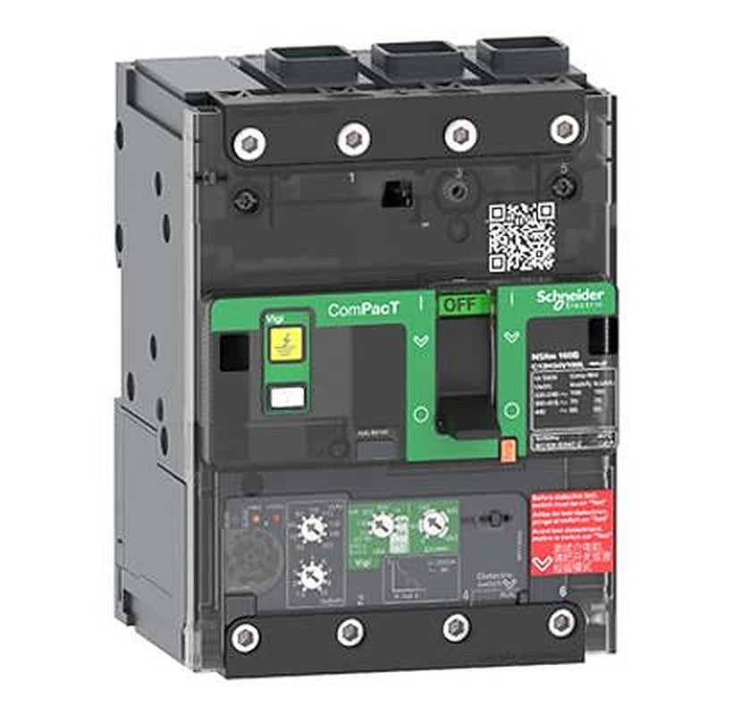 Schneider Electric, ComPact New Generation, Compact NSXm Molded Case Circuit Breaker 3-Pole 25A, Breaking Capacity 50