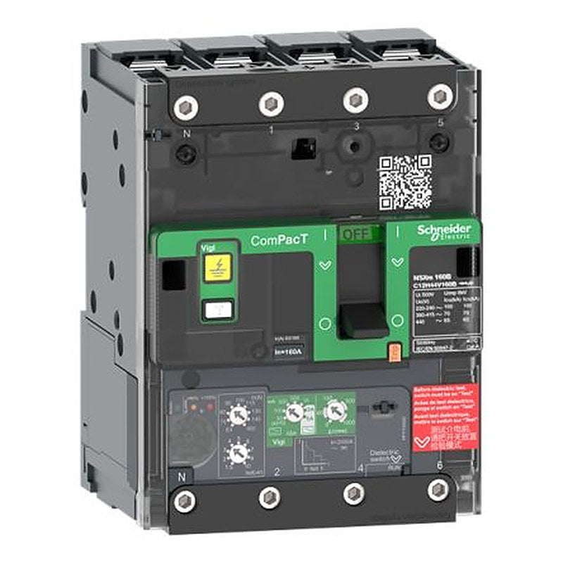 Schneider Electric, ComPact New Generation, Compact NSXm Molded Case Circuit Breaker 4-Pole 50A, Fixed