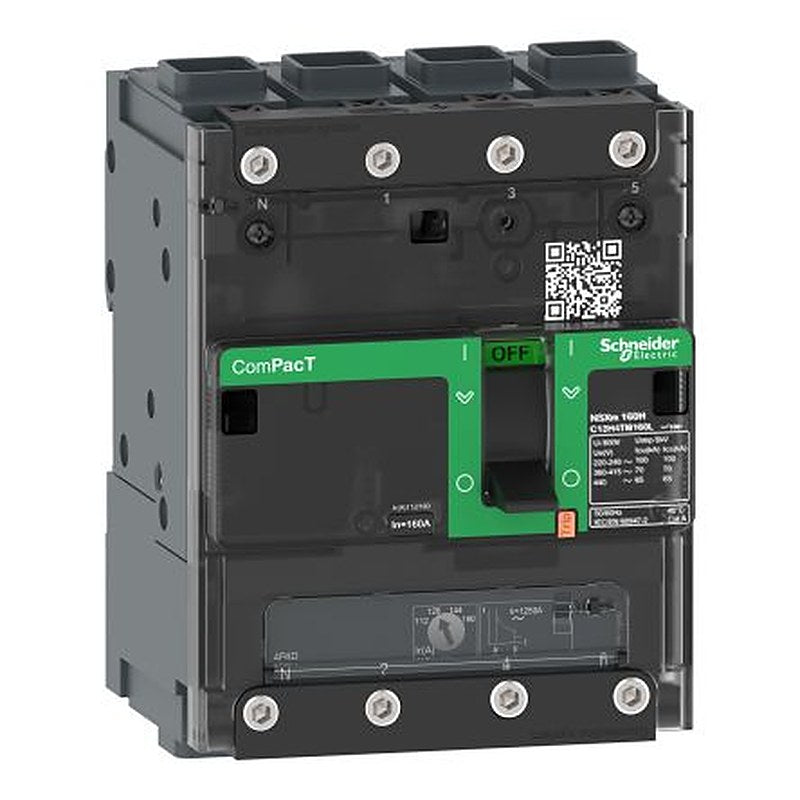 Schneider Electric, ComPact, C12 MCCB 4-Pole 160A, Breaking Capacity 36 kA, Fixed