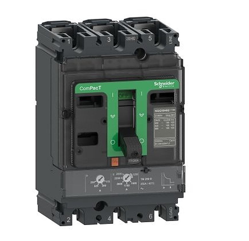 Schneider Electric, ComPact New Generation, ComPacT NSX Molded Case Circuit Breaker 3-Pole 100A, Breaking Capacity 70 kA