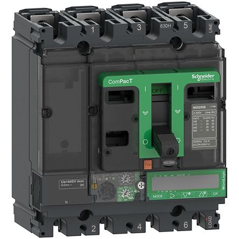Schneider Electric, ComPact New Generation, ComPacT NSX Molded Case Circuit Breaker 4-Pole 160A, Fixed