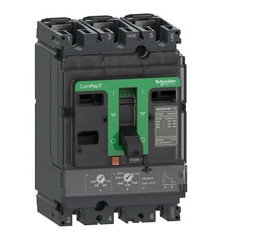 Schneider Electric, ComPact New Generation, ComPacT NSX Molded Case Circuit Breaker 3-Pole 80A, Breaking Capacity 50 kA