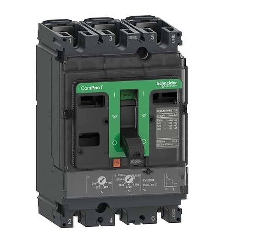 Schneider Electric, ComPact New Generation, ComPacT NSX Molded Case Circuit Breaker 3-Pole 100A, Breaking Capacity 50 kA