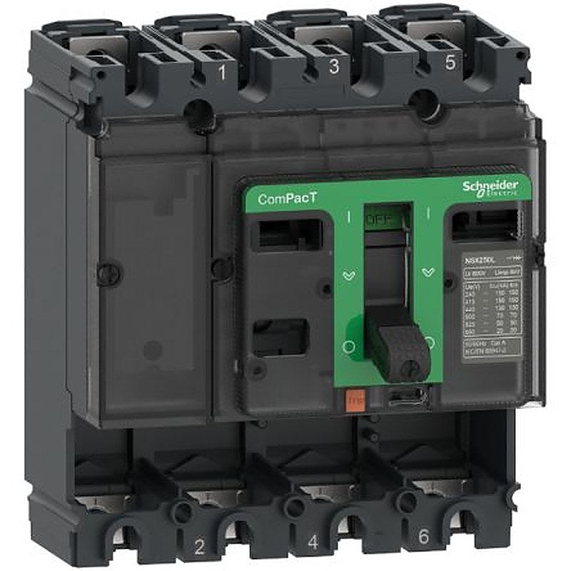 Schneider Electric, ComPact New Generation, ComPacT NSX Molded Case Circuit Breaker 4-Pole 160A, Breaking Capacity 50 kA