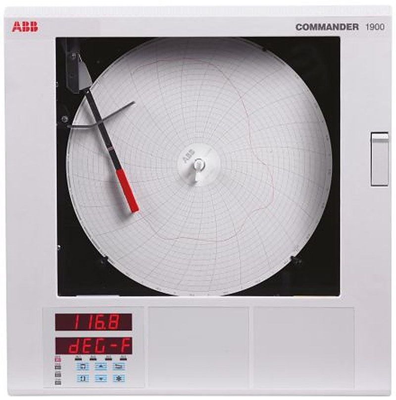 ABB C1912 1-Channel Circular Chart Recorder Current, Millivolt, Resistance, Temperature, Voltage