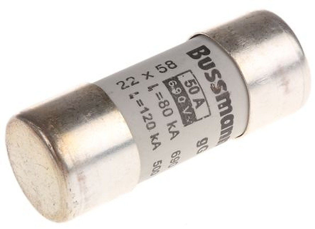 Eaton 50A Ceramic Cartridge Fuse, 22 x 58 mm