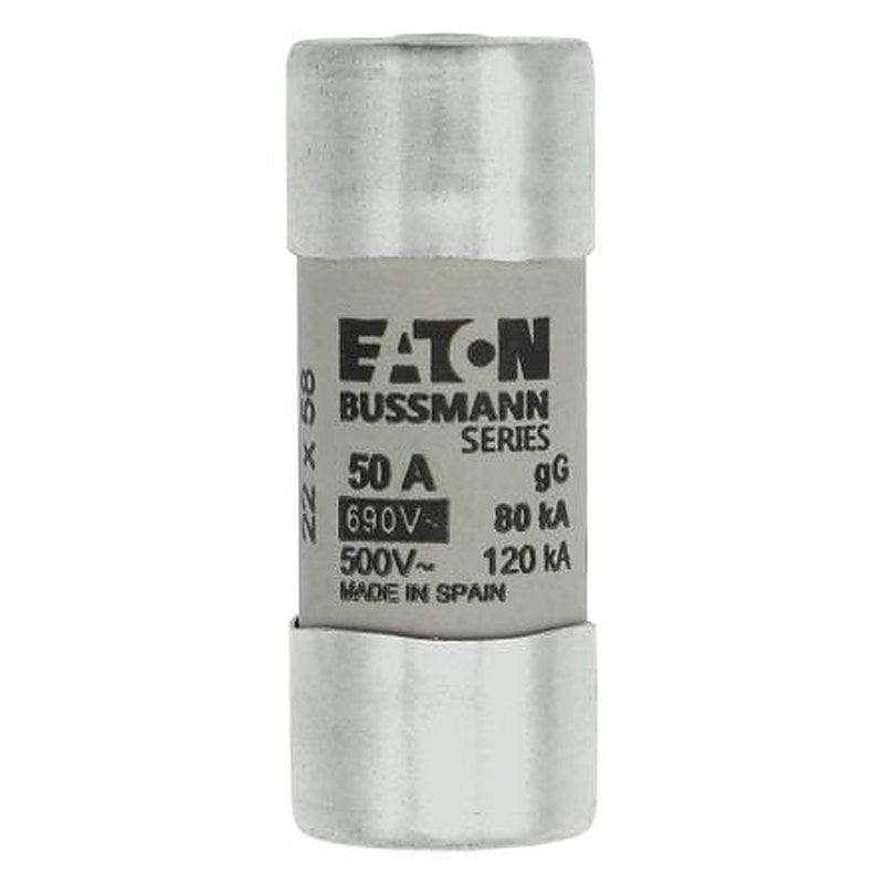Eaton 50A Cartridge Fuse, 22 x 58 mm