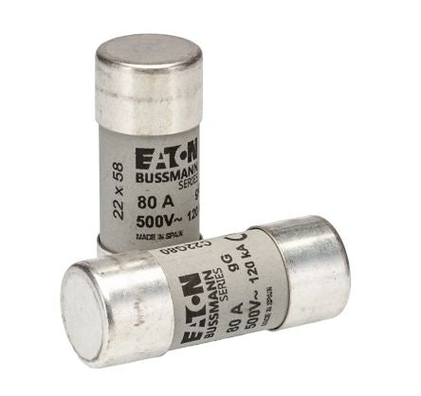 Eaton 80A Ceramic Cartridge Fuse, 22 x 58 mm