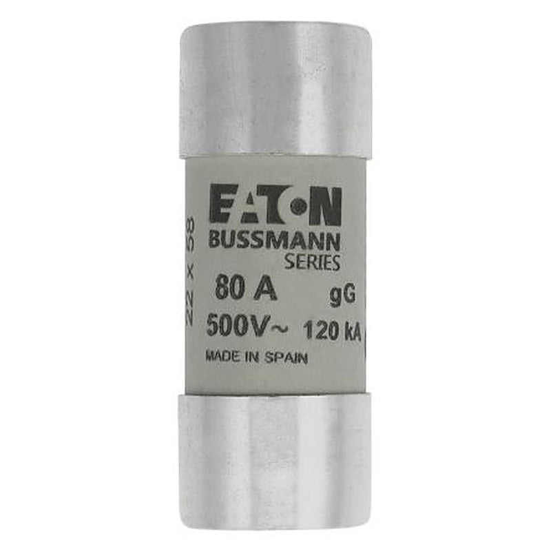 Eaton 80A Ceramic Cartridge Fuse, 22 x 58 mm