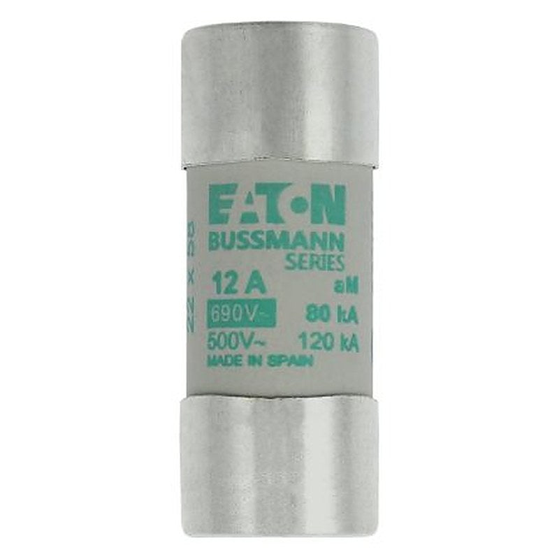 Eaton 12A AM Ceramic Cartridge Fuse, 22 x 58 mm