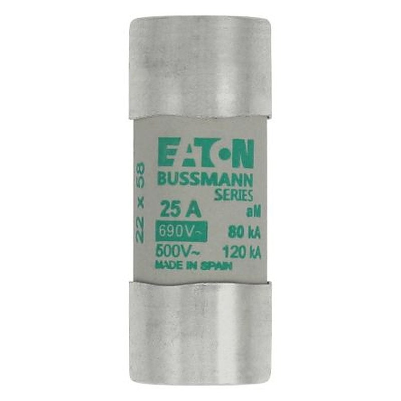 Eaton 25A AM Ceramic Cartridge Fuse, 22 x 58 mm