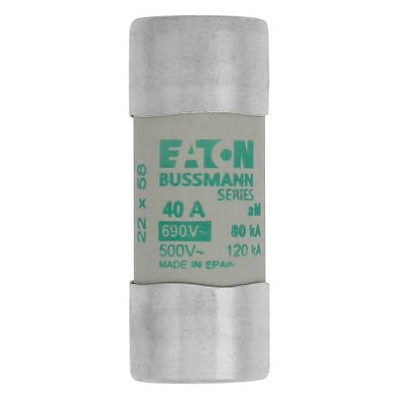 Eaton 40A AM Ceramic Cartridge Fuse, 22 x 58 mm