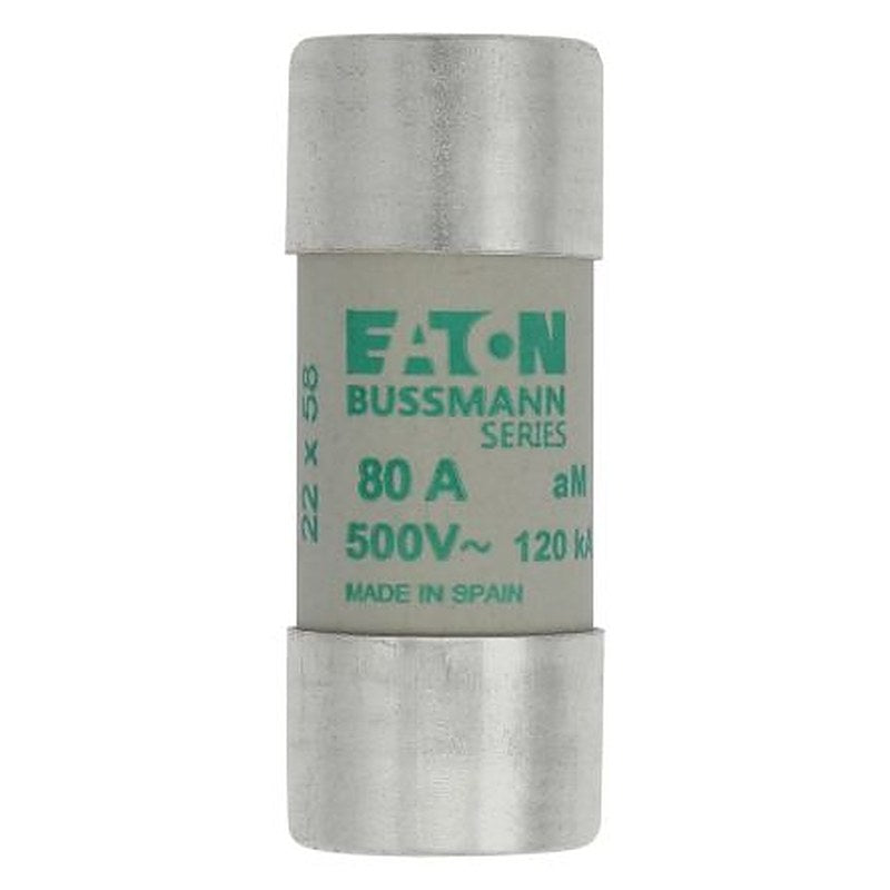 Eaton 80A AM Ceramic Cartridge Fuse, 22 x 58 mm