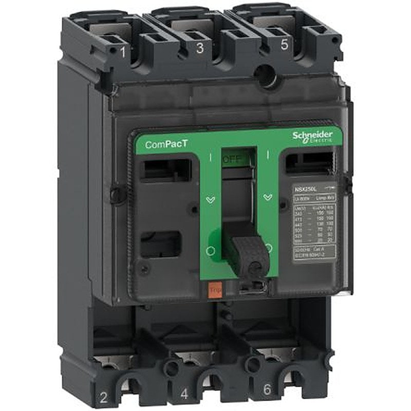 Schneider Electric, ComPact, ComPacT NSX Molded Case Circuit Breaker 3-Pole 250A, Breaking Capacity 70 kA