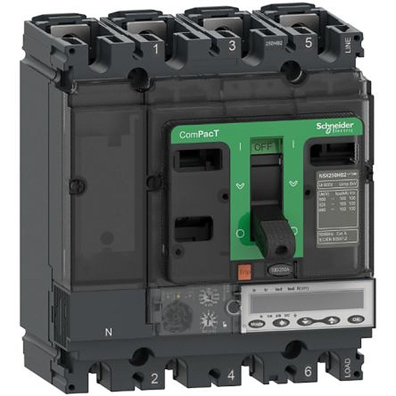 Schneider Electric, ComPact, ComPacT NSX Molded Case Circuit Breaker 4-Pole 250A, Breaking Capacity 75 kA