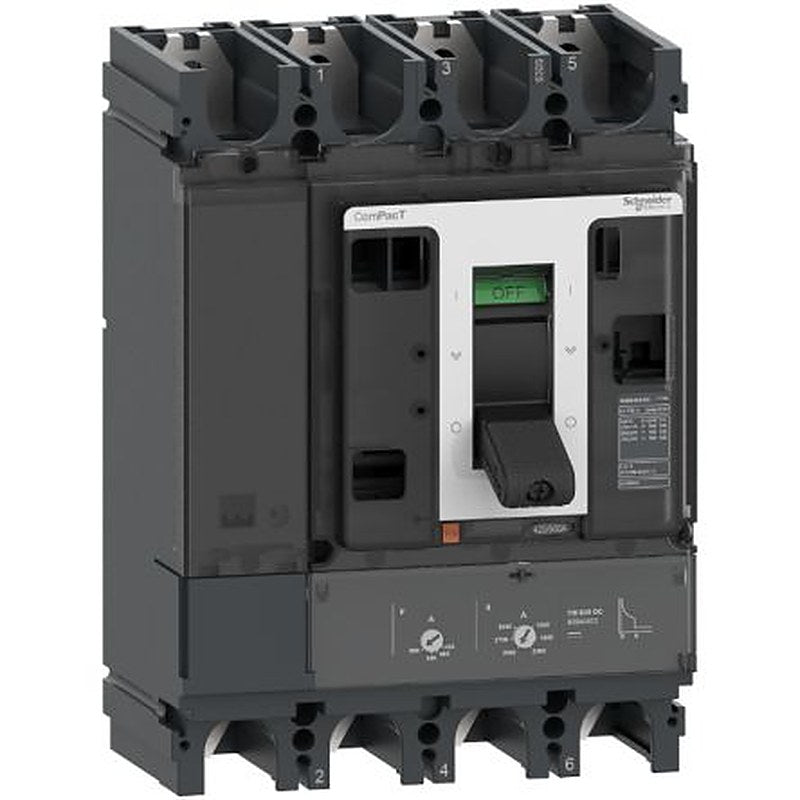 Schneider Electric, ComPact, ComPacT NSX Molded Case Circuit Breaker 4-Pole 500A, Breaking Capacity 36 kA