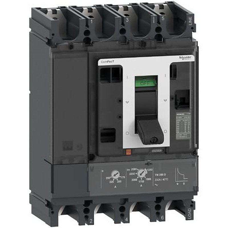 Schneider Electric, ComPact, ComPacT NSX Molded Case Circuit Breaker 4-Pole 500A, Breaking Capacity 10 kA