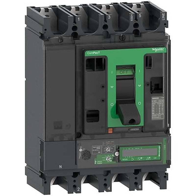 Schneider Electric, ComPact, ComPacT NSX Molded Case Circuit Breaker 4-Pole 570A, Breaking Capacity 20 kA, Fixed