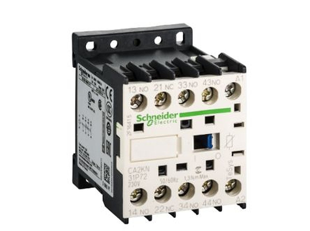 Schneider Electric TeSyS CA Contactor, 230V Coil, 3-Pole, 1.3 W 230V, 3 NO/1 NC