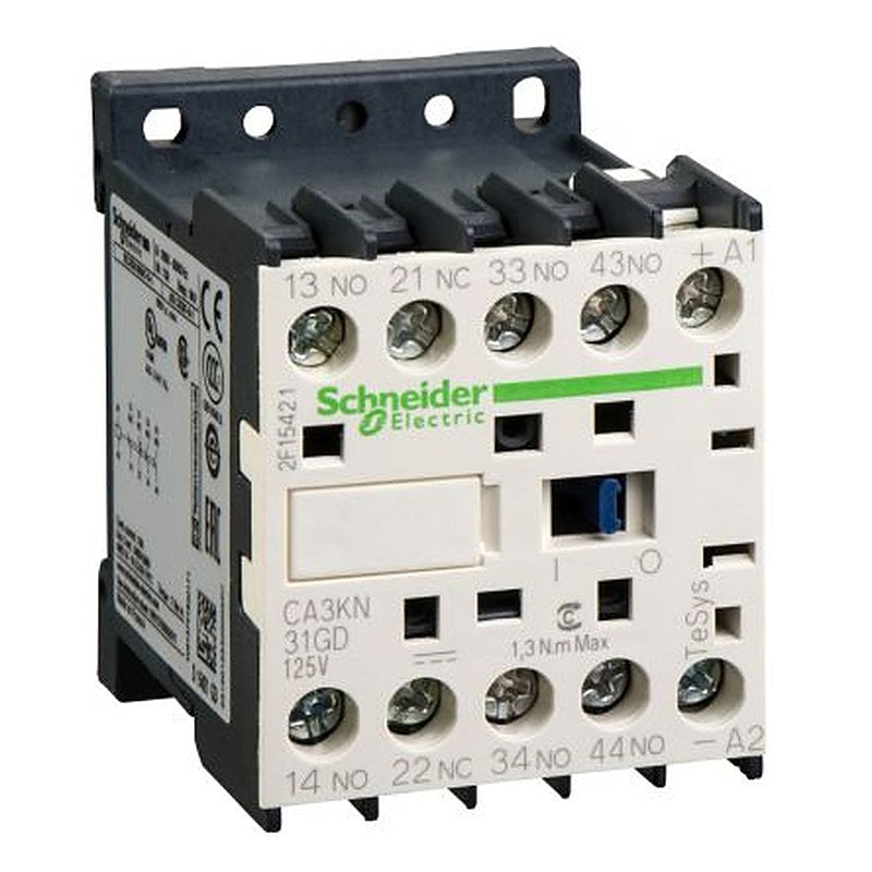 Schneider Electric, TeSyS CA Control Relay 2 NO/2 NC, 10A Contact Rating, 3 W, 125V dc