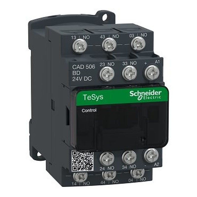 TeSys Deca control relay - 5 NO - <= 690 V - 24 V DC standard coil (TeSys Deca control relay) is a Schneider Electric product. Designed for reliable performance and long service life. Available across Iraq — contact us for pricing and delivery options.