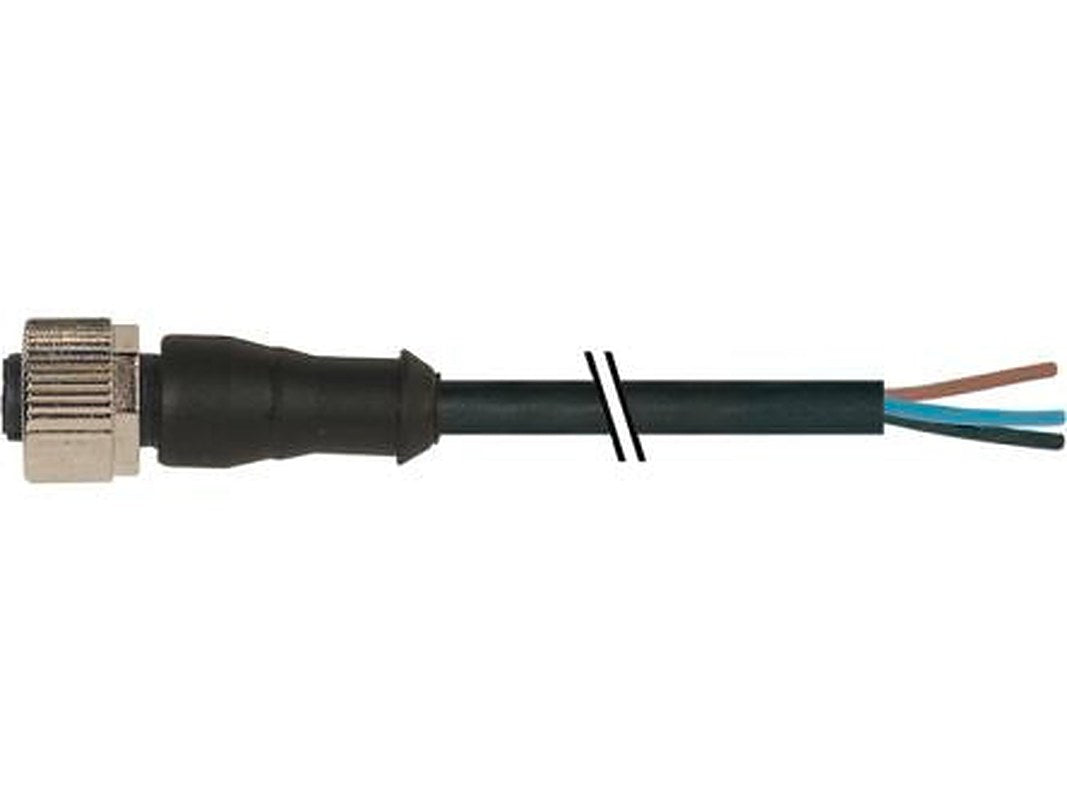 Baumer CAM Cable, 3 Cores, 0.34 mm² CSA, Unscreened, 500 cm, Black Polyurethane Sheath