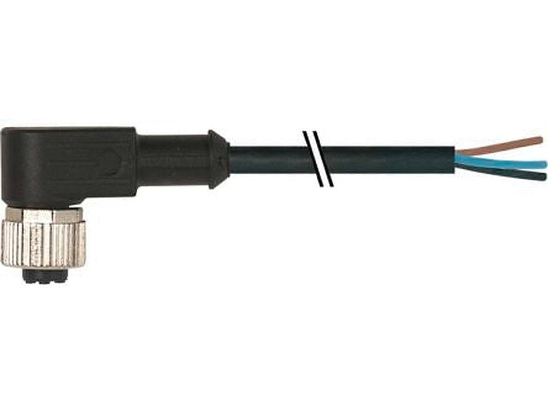 Baumer CAM Cable, 3 Cores, 0.34 mm² CSA, Unscreened, 500 cm, Black Polyurethane Sheath