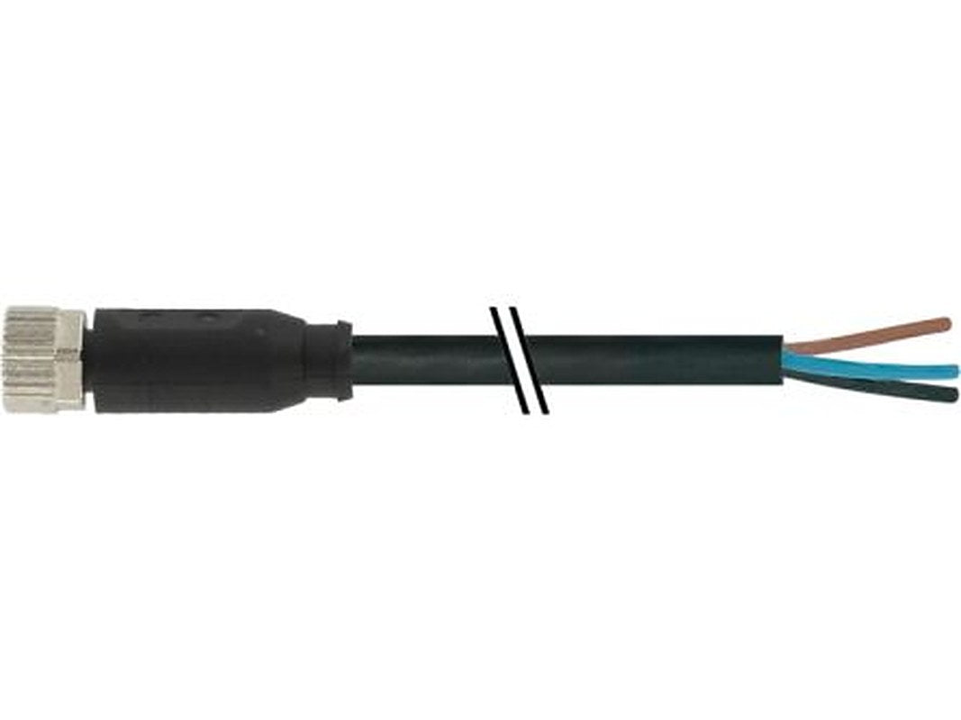 Baumer CAM Cable, 3 Cores, 0.25 mm² CSA, Unscreened, 200 cm, Black Polyurethane Sheath