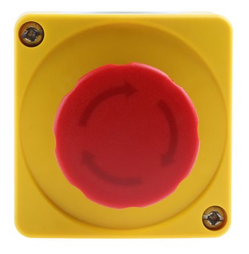 ABB 1SFA Series Twist Release Emergency Stop Push Button, Surface Mount, 30 mm Cutout, 2 NC, IP66, IP67, IP69K