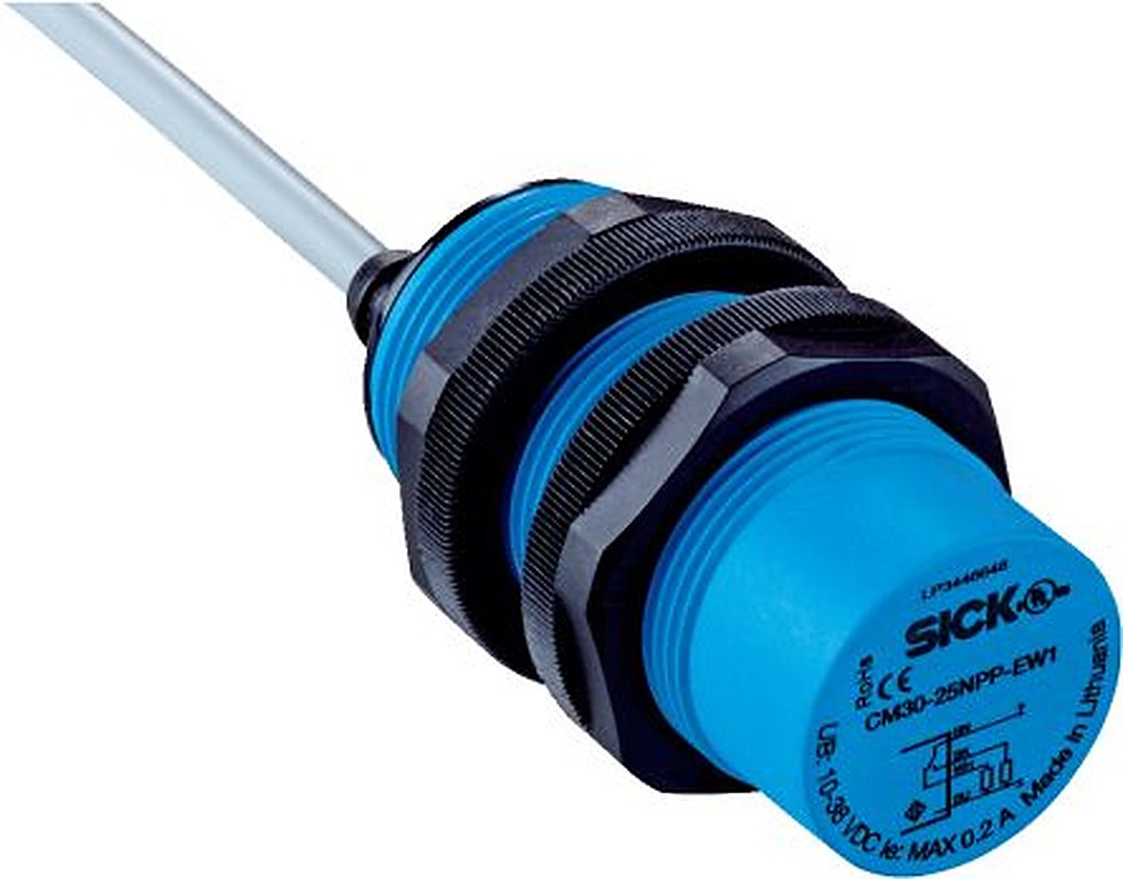 SICK CM30-25NNP-EW1 Threaded Barrel Capacitive Proximity Sensor CM 25 mm, M30 x 1 NPN 200mA 30V 30 V dc