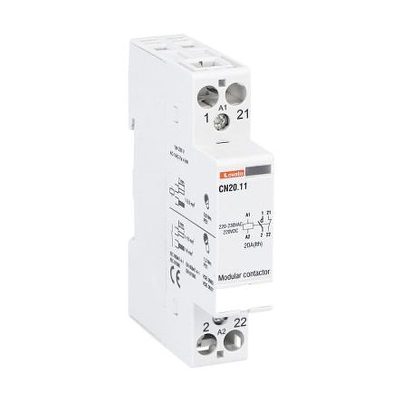 Lovato CN Contactor, 230V ac Coil, 2-Pole, 9 A, 4 kW 230V ac, 1 NO/1 NC, 400V ac