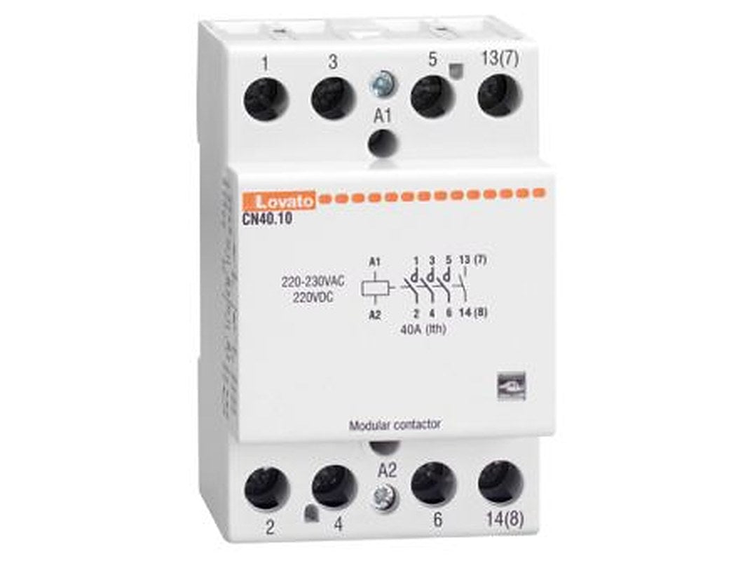 Lovato CN40 Contactor, 230V Coil, 4-Pole, 40 A, 11 kW 230V, 3 NO/1 NC, 440V